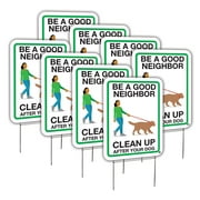 9x12 Clean Up After Your Dog Be A Good Neighbor Lawn Signs with H-stakes