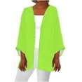 thumbnail image 1 of cfhntfmh Cardigan Femme Manches 3/4 Décontracté Ouvert Automne Cardigan Léger Ample Manteaux Couleur Unie Hauts, 1 of 5