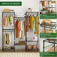 thumbnail image 4 of EDTara Portable Wardrobe Storage Rack, Heavy-Duty Freestanding Closet Organizer with 4 Hanging Bars and 8 Adjustable Shelves, 4 of 6