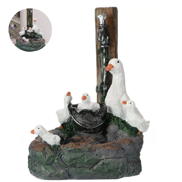 Estatua De Jardín De Animales, Fuente De Agua De Pato Resistente A La Intemperie, Decoración De Fuente De Pato, Figuritas De Pato De Resina, Escultura Para Jardín, Patio, Césped