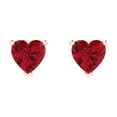 thumbnail image 3 of Clara Pucci 1.5Ct Ruby Heart Cut VVS1 Push Back Stud 14k Solid hypoallergenic Gold Designer Earrings For July, 3 of 7