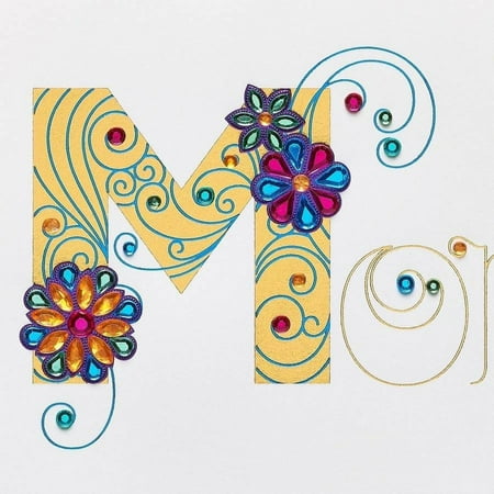 Papyrus Greeting Card, 5" x 7", Mom Swirl Mother's Day with Rhinestones