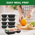 thumbnail image 4 of BagDream 60 Pack Meal Prep Containers 2 Compartment with Lids Reusable Food Storage Containers, Bento Box, BPA Free, Stackable, Microwave, 32 oz, 4 of 7