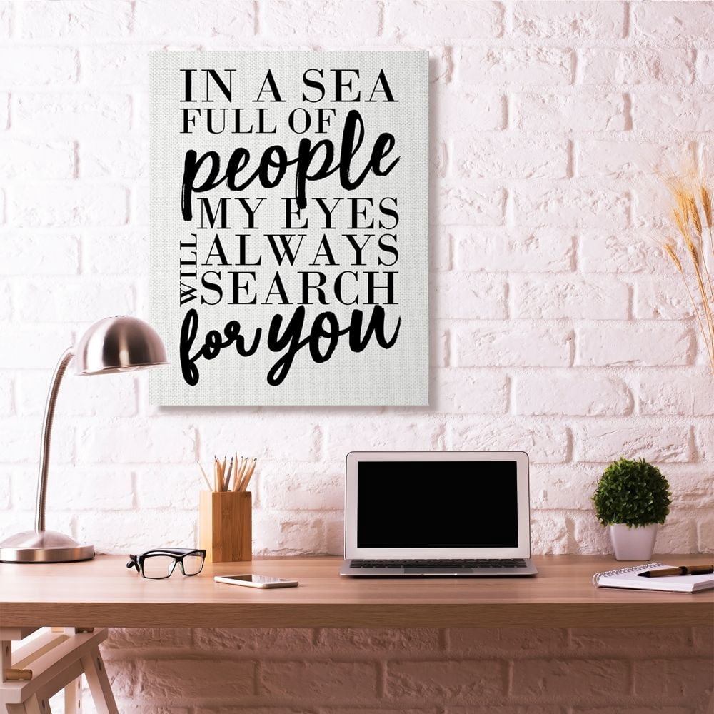 Stupell Industries Always Search For You Romantic Family Word Design Canvas Wall Art by Erica Billups