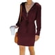 thumbnail image 3 of Vestido informal con capucha, sudadera con capucha de manga larga, vestido con capucha para mujer, vestido con cuello en V con capucha, durabilidad probada en el tiempo, 3 of 5