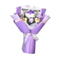 thumbnail image 3 of Ramo de flores de ganchillo, ramo de punto hecho a mano, flores artificiales para la madre Rosa púrpura, 3 of 9
