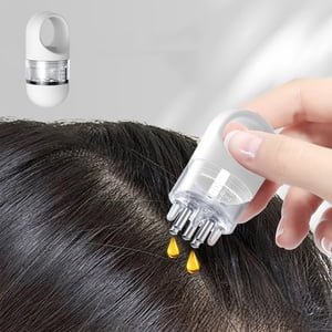 EGNMCR Petit applicateur tête huile Rollerball massage peigne huile tête scalp fluide brosse masseur électrique