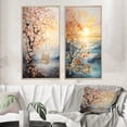 thumbnail image 1 of Designart "Bold Sunrise magic Renewal II" Sunrisesunset Framed Wall Art Set Of 2 - Yellow Landscapes Frame Gallery Set For Office Decor, 1 of 6