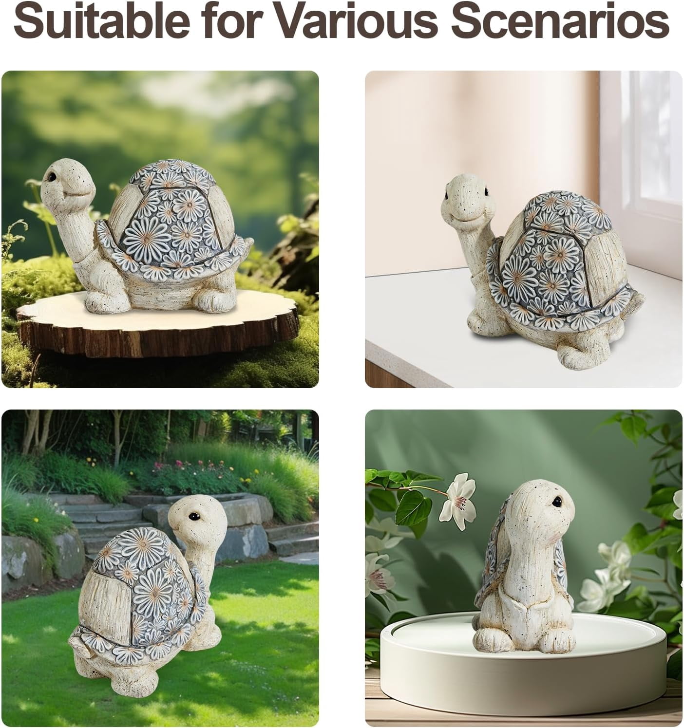 Turtle Statues for Garden Lawn Decor Ourdoor Statue for Patio Yard Porch Balcony Home House Ornament, Great Gifts for Family and Friends