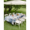 thumbnail image 3 of Outdoor Tablecloth with Umbrella Hole & Zipper, Blue Eucalyptus Coastal Rectangle Tablecloth 60x84 Inch, Beach Starfish Shell Nautical Ombre Patio Table Cover Waterproof Table Cloth for Picnic/Party, 3 of 6