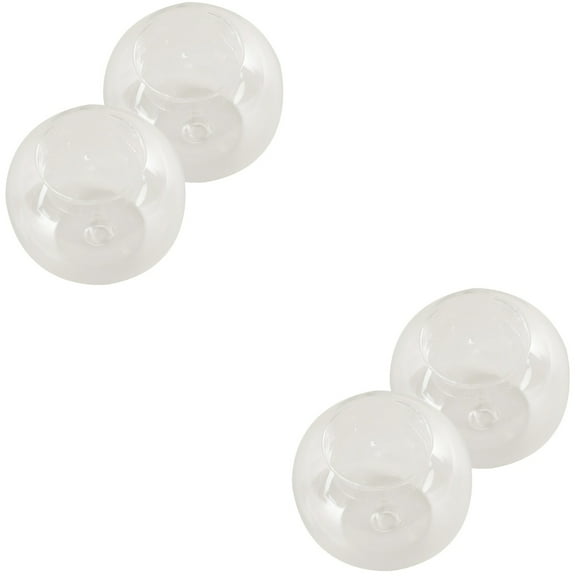 4 pcs  Clear Glass Candle Holder Round Shaped Candle Holder Home Candle Holder Decor