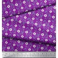 thumbnail image 3 of Soimoi Violet Coton Canard Tissu Feuilles & Anémone Imprimé Floral 1 Yard 58 Inch Wide, 3 of 5