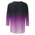 thumbnail image 4 of YUGYXL Women's Gradient Color Clothes Lounge 3/4 Sleeve Shirts Plus Size Tops Fashion Crew Neck Comfy Tshirts Dressy Tunics Fit Blouse, 4 of 5