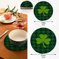 thumbnail image 3 of GZHJMY Vintage Shamrock Clover Leaves Green Plaid Trivet Pot Holder, Round Woven Potholders Set 2PCS-Braided - Coasters - Table Mats 133 for Kitchen Pans Bowl Teapot, 3 of 7