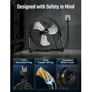 Simple Deluxe 12 High Velocity Floor Fan, 3-Speed Heavy Duty Metal Fan for Home, Commercial, Greenhouse, Indoor/Outdoor Use, Black