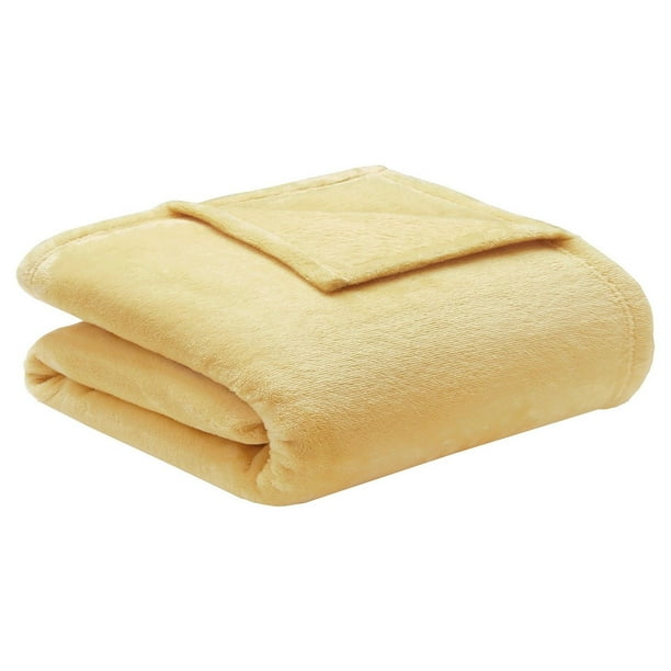 Yellow Solid Fleece Small Throw Blanket 50" x 60"