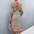 thumbnail image 4 of Vestido Informal Con Estampado Floral, Poliéster, Amigable Con La Piel, Elegante, Con Dobladillo Alto Y Bajo, Para Fiestas De Citas OTVIAP Albaricoque L, 4 of 6