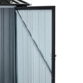 thumbnail image 6 of Royard Oaktree 3 x 3 FT Metal Storage Shed, Small Tool Shed with Single Lockable Door, All-weather Galvanized Steel Outdoor Storage Cabinet House Shed for Patio, Garden, Backyard, Lawn, Dark Gray, 6 of 7