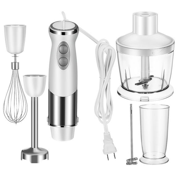 5-in-1 Hand Immersion Blender, 1000W 12 Speed Handheld Blender with Beaker, Chopper, Egg Whisk, Milk Frother for Soup, Smoothie