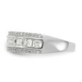 thumbnail image 3 of 10K White Gold Ring Band with Stones Cubic Zirconia CZ Square Clear Round, Size 6, 3 of 5