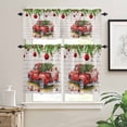 thumbnail image 2 of I Will Go Home For Christmas Kitchen Curtains and Valances Set, Tree Truck Ball Wood Grain Rod Pocket Window Valance 18 Inch Window Curtain Panels for Living Room Bedroom Laundry, 27.5x24in, 3 Pieces, 2 of 7