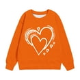 thumbnail image 3 of Sweatshirt Girls Fashion Print Long Sleeve Crewneck Shirts Fall Orange Day Going Out Tween Clothes, Orange, 7 Years, 3 of 4