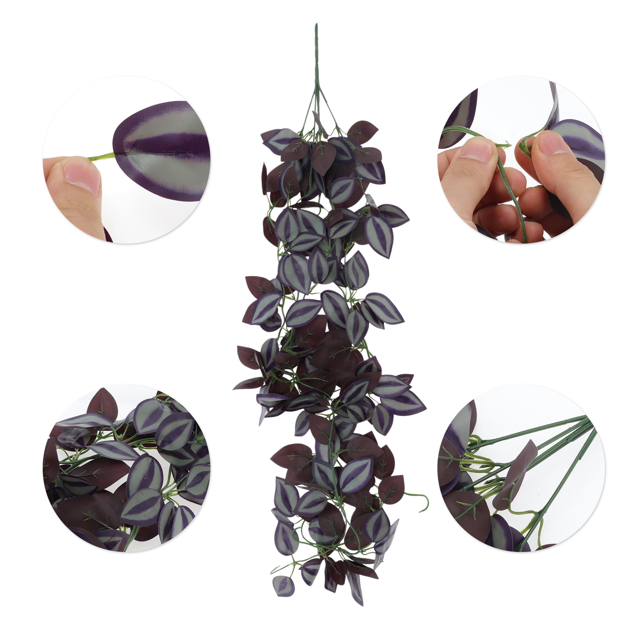 Unique Bargains 2pcs Fake Vines 41.34" Plastic Greenery Artificial Hanging Plants