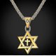 thumbnail image 1 of Metal Gold Plated Star Of David Cross Pendant Necklace Classic Jewish Cultist 2024, 1 of 5