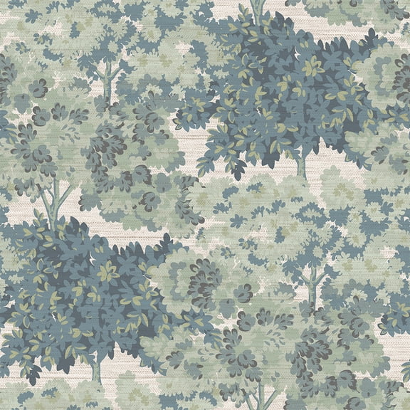 Tempaper Green Canopy Toile Faux Grasscloth Removable Peel and Stick Wallpaper, 20.5 in X 16.5 ft