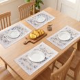 thumbnail image 3 of Rustic Placemats Set of 6 Placemats for Dining Table Decor Washable Kitchen Table Mat with Lace Trim Black 19.7*11.8inch, 3 of 6