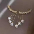thumbnail image 3 of Pendientes de perlas Pendientes de circón de de Hugo Pendientes largos con borlas, 3 of 8