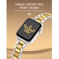 thumbnail image 2 of Wearlizer Gold Silver Stainless Steel Watch Band Compatible with Apple Watch Bands 38/40/41/42/44/45/46/49mm Women Metal Strap for Iwatch Series 11/10/9/8/7/6/5/4/3/SE/Ultra, 2 of 6