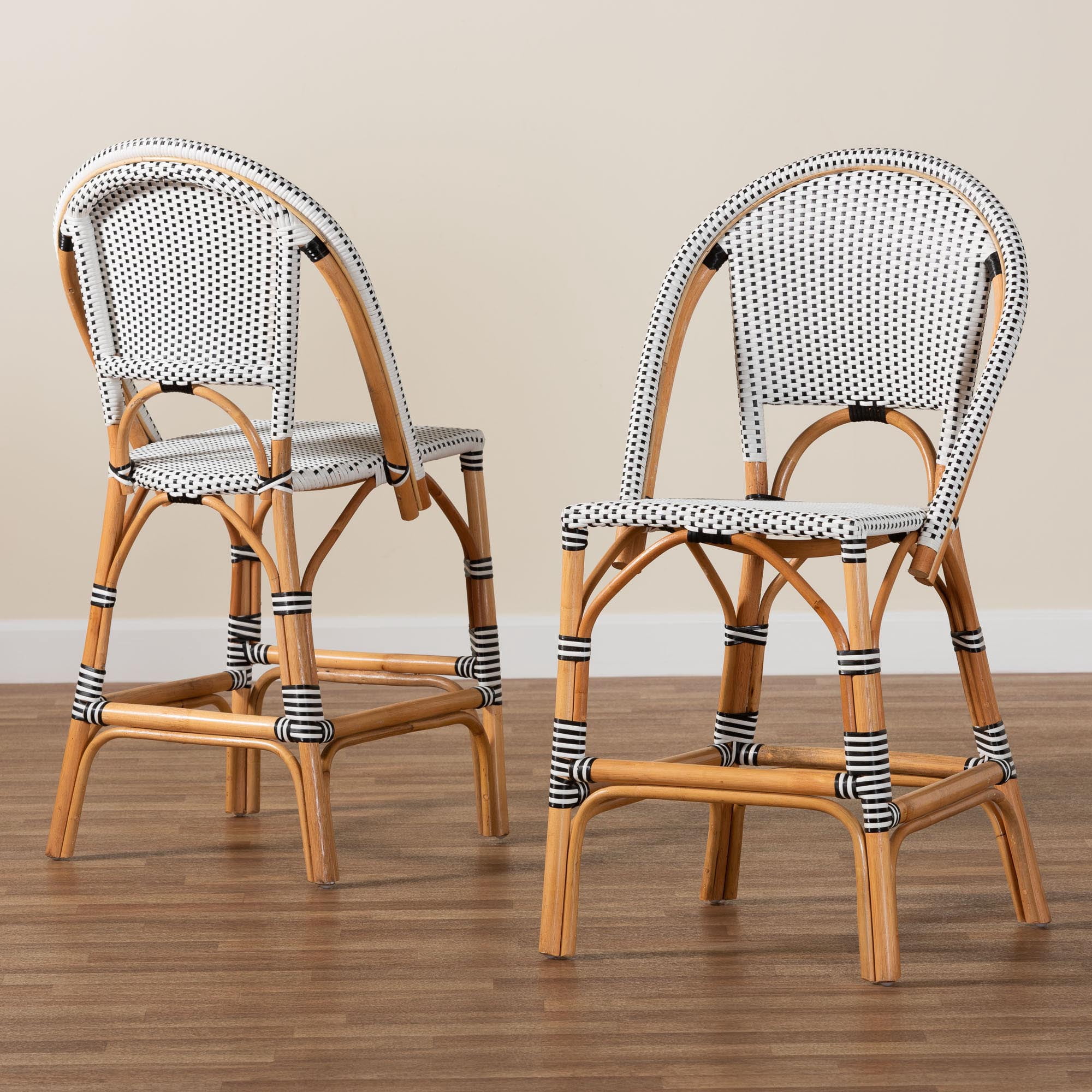 bali & pari Genica French Counter Stool, 2-Piece, Natural