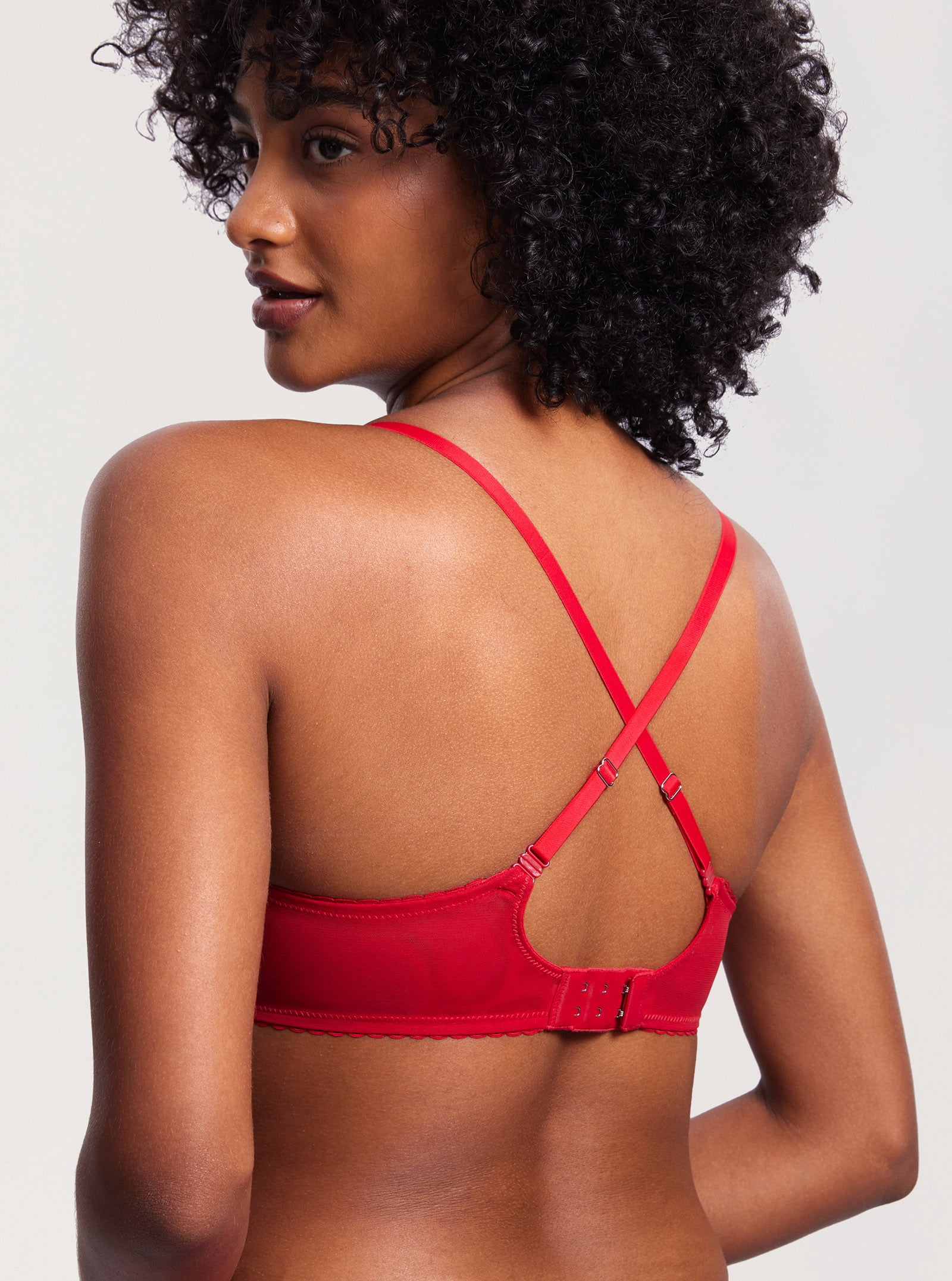 Women's Sexy Lace Push Up Plus Size Bra Sheer Balconette Underwire Unlined