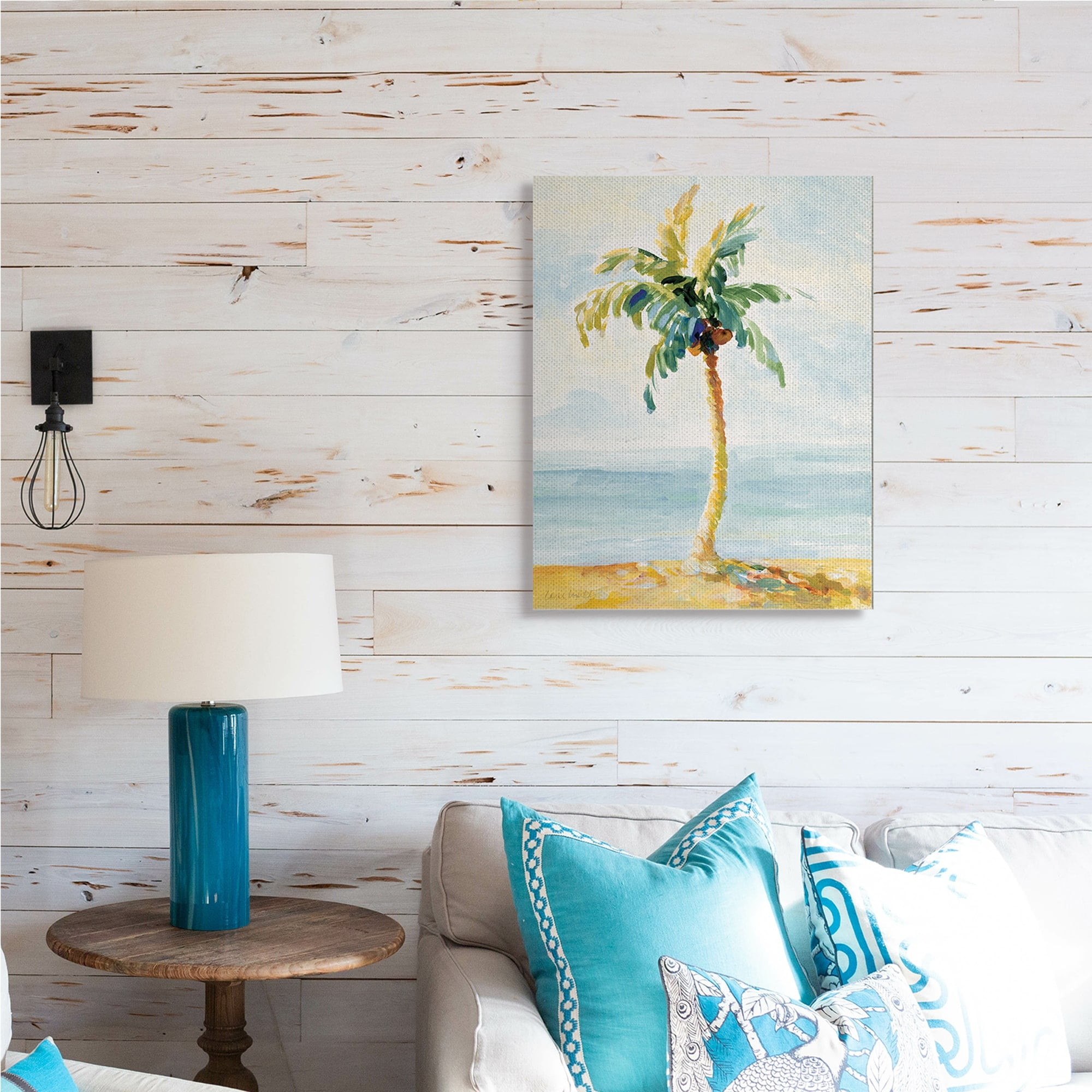 Stupell Industries Palm Tree with Coconuts on Beach Sand,24 x 30,Designed by Lanie Loreth