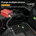 thumbnail image 4 of 500 Watts Power Inverter for Vehicles, 12V DC to 110V AC Car Inverter Converter with 2 AC Outlets+2 USB Chargers, LED Display,  Car Plug Adapter for Phone, Computer, RV, Camping & Home Red, 4 of 11