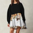 thumbnail image 1 of DecSea Women Oversized Patchwork Sweatshirt Dress Long Sleeve Drop Shoulder Crewneck Pleated Color Block Mini Dress, 1 of 5