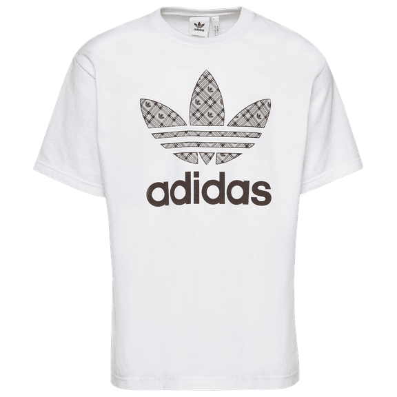 Adidas Originals Trefoil Tartan T-Shirt White - Brown