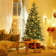 thumbnail image 2 of Topbuy 6ft Pre-lit Christmas Slim Pencil Tree Hinged Christmas Tree W/ Metal Stand Thick Leaves, 2 of 10