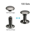 thumbnail image 3 of Unique Bargains 100 Sets Leather Rivets 8mm Double Cap Rivets 10mm Height Metal Studs Rivet, Gun-black, 3 of 5