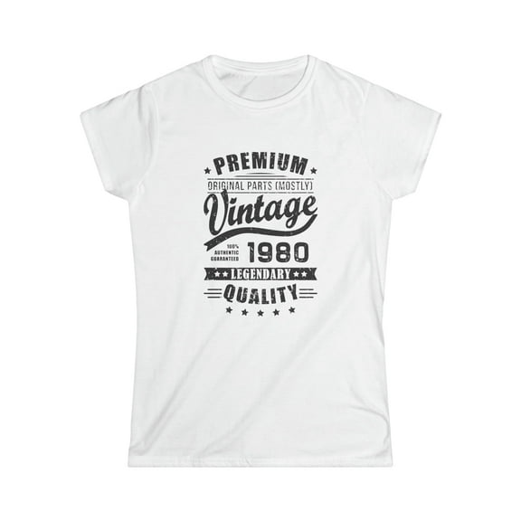 Vintage 1980 T Shirts for Women Retro Funny 1980 Birthday Shirts for Women