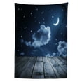 thumbnail image 3 of Ambesonne Dark Blue Tablecloth Rectangular Table Cover, Vivid Night Sky Wood, 60"x90", Dark Blue White, 3 of 4