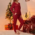 thumbnail image 6 of Tow Piece Outfits for Women Soft Comfy Long Sleeve Crewneck Shirts with Plaid Pants Sleepwear 2 Piece Pjs Suits Casual Holiday Party Loungwear Pajamas Sets, 6 of 7