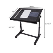 Height Adjustable Drawing and Drafting Table - Black