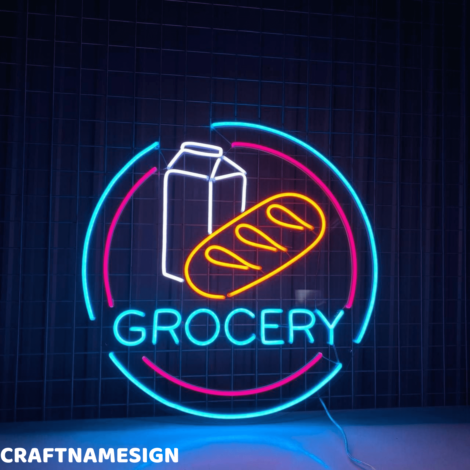 Craftnamesign Grocery Store Neon Sign, Grocery Wall Art, Store Shop Wall Decor