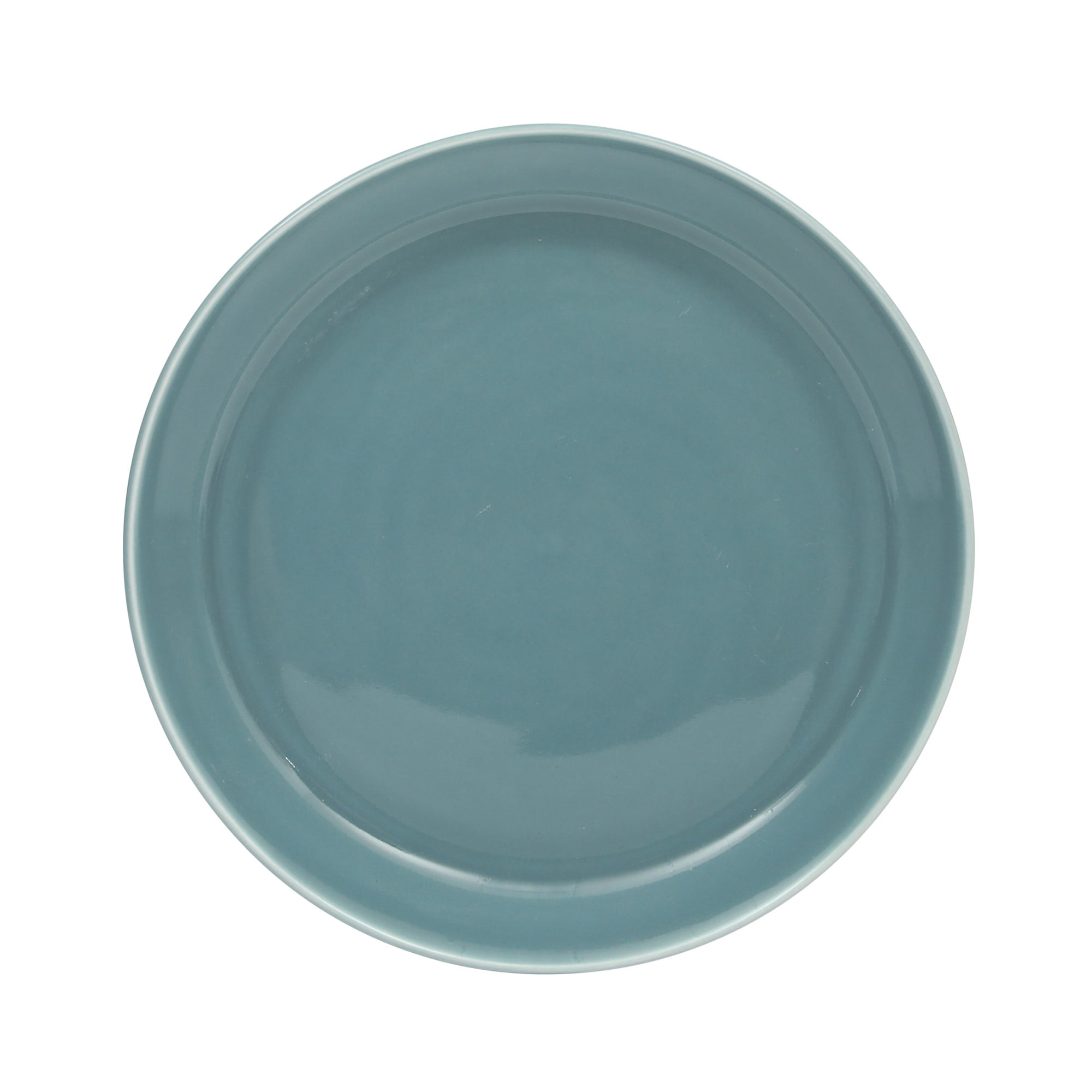 Gibsn Home Summer Shades 16 Piece Plates and Bowls Dishes Service for 4 Porcelain Dinnerware Set - Blue