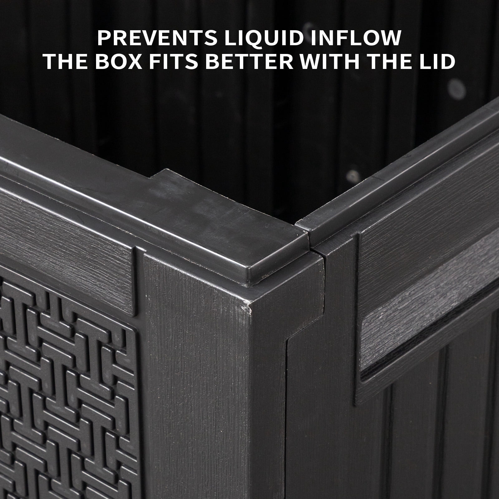 90 Gallon Outdoor Garden Storage Box with Wheels, Weatherproof UV-Resistant Plastic, Lockable Design, Moulded Handles, Large Deck Box for Patio Cushions Tools Toys BBQ Supplies