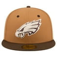 thumbnail image 2 of Men's New Era  Light Brown/Dark Brown Philadelphia Eagles Two-Tone Walnut 59FIFTY Fitted Hat, 2 of 5
