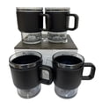 thumbnail image 1 of Juego de 4 tazas de vidrio BRANG 420 ml con cubierta y agarradera de plástico diseño moderno, 1 of 4