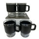 thumbnail image 1 of Juego de 4 tazas de vidrio BRANG 420 ml con cubierta y agarradera de plástico diseño moderno, 1 of 4